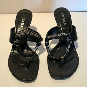 Prada Tribal Sandal with Metal Ring